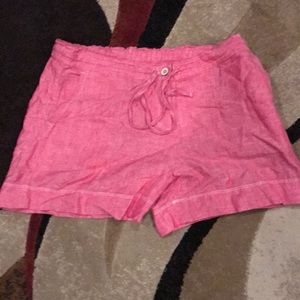 Pink Linen Shorts